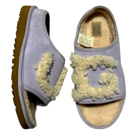 UGG Shearling SLIDE Sz 6 Lilac - Picture 1 of 16